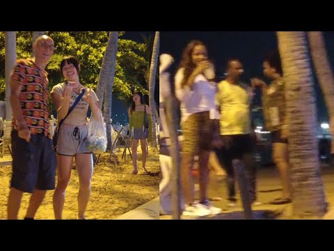 [[4k] Pattaya Beach Road  Wonderful nightlife & street scene. So many Freelancer! #freelancer