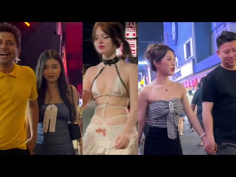 [4k] Thailand nightlife 2024 | pattaya beach road girl waiting for customer |