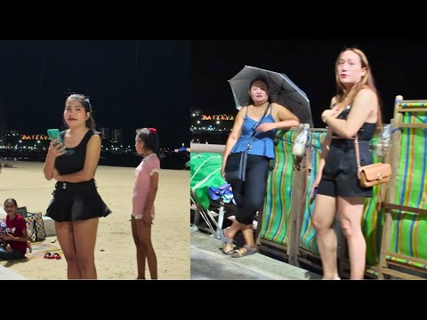 [4K] Thailand Nightlife: Beach Road Pattaya After Midnight, Pretty Freelancers!