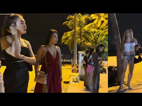 [4K]How is thailand now ? Pattaya beach road freelancers |