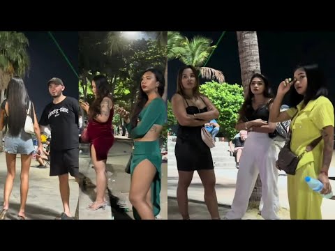 [4k]How is thailand nowadays ? Pattaya beach road freelancers |
