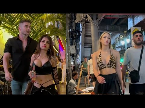 [4k]Pattaya beach road freelancers | pattaya 2024 |