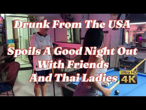AMERICAN KICKS OFF ON SOI 7 JOMTIEN PATTAYA #Hot Bar Girl Play Pool #Usa Chuck Not Happy With UK Man