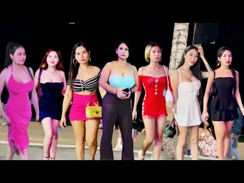 Beach Road Pattaya! Thailand nightlife street walk around, Pattaya Walking Street