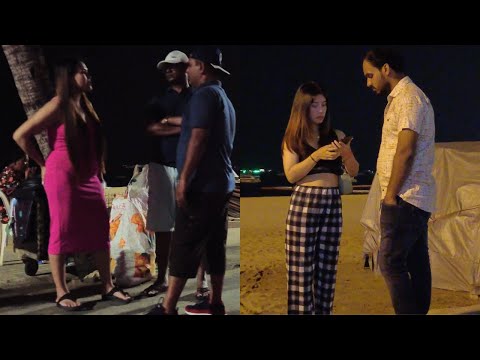 Indian men are nigotiating with freelancers on Beach road. Pattaya walk – 58 #freelancer #pattaya
