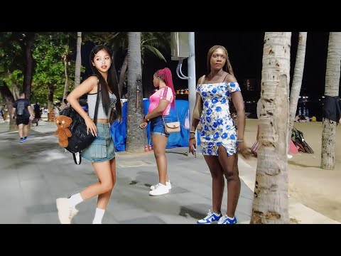 Pattaya Beach Road. Hot freelancers are waiting. VLOG 66