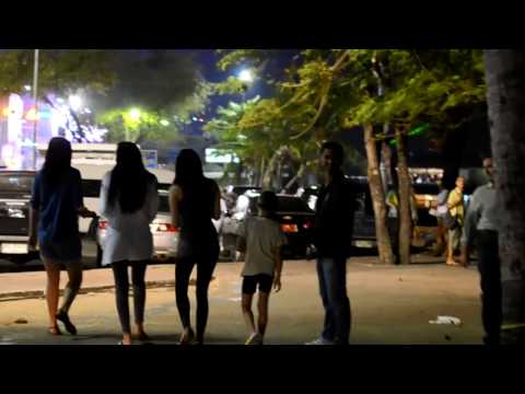 Pattaya Girls Beach Road At Night. PART 2
