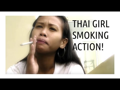 Smoking fetish: Thai Bar Girl Smokes Cigarette
