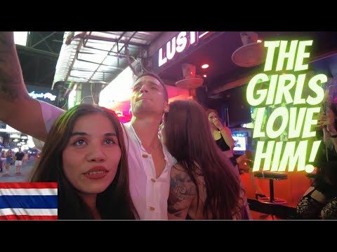 The Girls Love Him In Pattaya, Thailand! (Red Light District Madness)