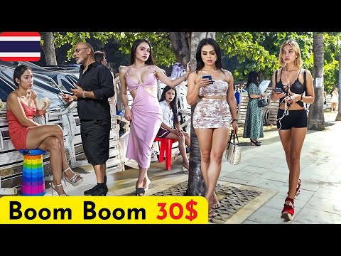 [4K] How is Thailand Now? Pattaya Beach Road, Freelancers!  #boomboom #thailand #pattaya