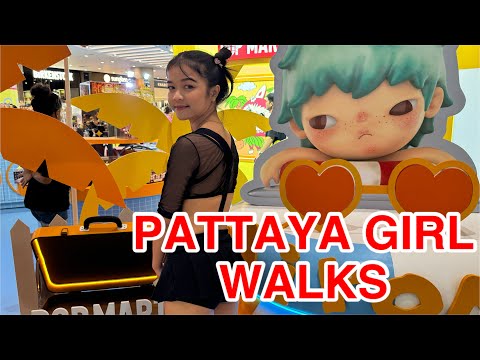 Pattaya Girl Walks in the Best Thailand Beach Shopping Mall Today  #pattaya #thailand