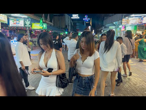 Sexy Girls Walking Street, Evening Walking, Pattaya City, Thailand 🇹🇭