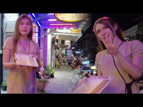[4K] High quality Pattaya Soi 8 Beach Road, Soi 7 and Central Pattaya Bar girls Vlog43