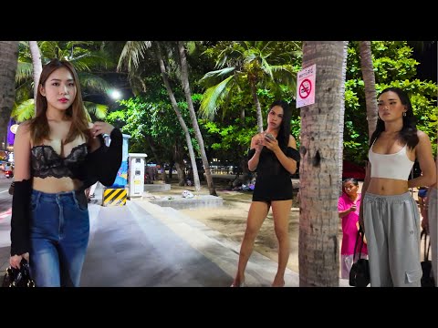[4K] How is Thailand Now? Pattaya Beach Road, Freelancers!